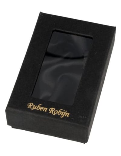 Verpakkingsdoosje zwart met raam 85 x 50 mm met logo