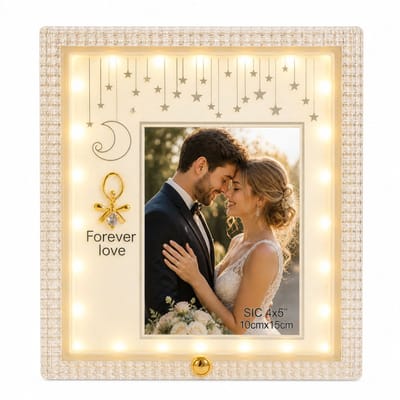 Fotolijst -Luxe Verlichte Fotolijst – 10x15 cm LED Fotolijst met USB-aansluiting – 3 Verlichtingsstanden – Touchscreen Bedienning