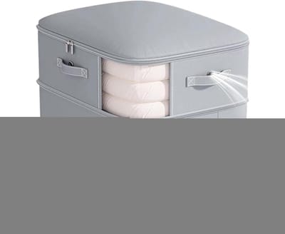 Compressie Opslagzakken - Opbergorganizer Kledingtas - Ruimte Besparen - Dubbele Laag Rits - 54x42x60cm - Grijs