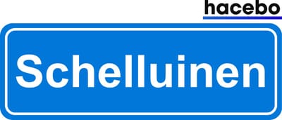 Hacebo - Plaatsnaam Sticker - 29x10 CM - Schelluinen sticker - Verkeersborden sticker - grappige cadeaus - Schelluinen