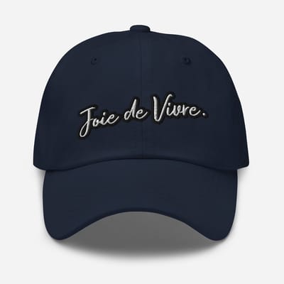 De2pktjes - Joie de Vivre Geborduurde pet met een ACADIANE geborduurd op de ACHTERZIJDE - marineblauw