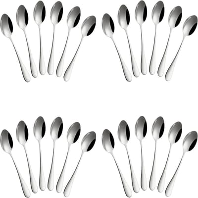 Fako Bijoux - 24x Theelepel / Koffielepel Classic - Ovale Lepels - 12cm - Zilver - 24 Stuks