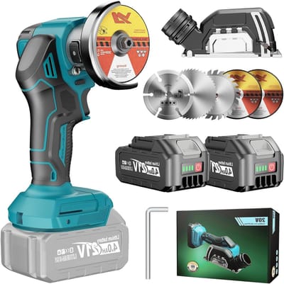 Accu Haakse Slijper - Mini Flex - Precisie Zagen - Traploze Diepte-instelling - 76 mm - Turkoois