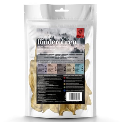 500g George & Bob's runderoren naturel 10 stuks hondensnack