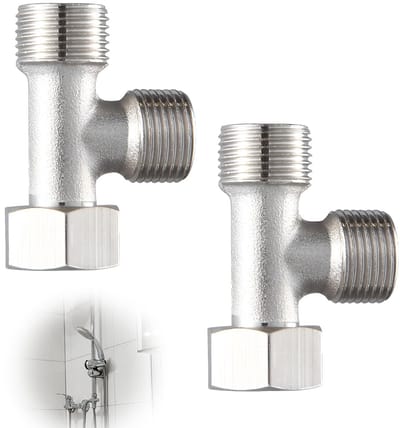 Dailygoods- Hoekventiel 3-weg verbindingsventiel - Robuuste T-adapter - 3/8 inch aansluitingen - 1/2 inch uitgang - Voor wc-tank, wasmachine, douchekraan - Waterkraan