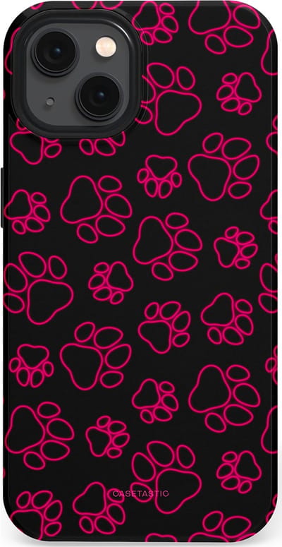 Casetastic Hoesje Geschikt voor Apple iPhone 13 Magsafe - Stijlvolle Beschermende Duo-layer Case - Neon pootjes