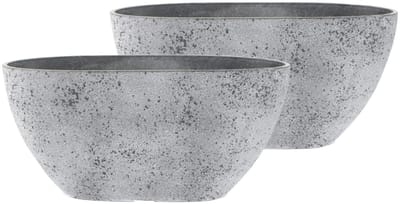 Ter Steege Plantenbak - 3x stuks - kunststof en steenpoeder - 36 x 16 cm - Buiten gebruik