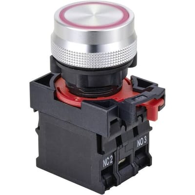 TRU COMPONENTS TC-10091040 ONPOW26-11E/R/12V Drukschakelaar 250 V 5 A 1x aan/(aan) Moment Rood IP40 1 stuk(s)