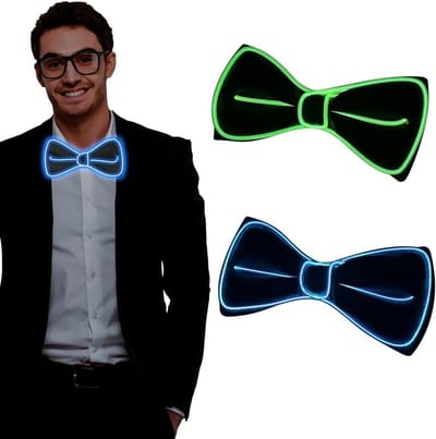 Verstelbare LED Strik met 3 Flitsmodi voor Neon Feestoutfit, Carnavals- en Halloweenkleding - 2 Stuks