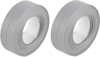 Waterdichte en Zelfklevende Sealing Tape voor Badkamer en Keuken, 2 Rollen, 22mm x 3.2m, Grijs - Ideaal voor Badkuip, Wastafel en Toilet, Voorkomt Vochtproblemen