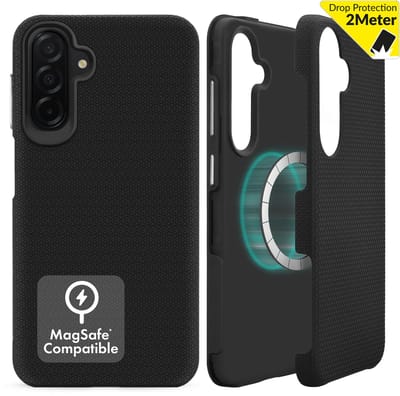 My Style Hoesje geschikt voor Samsung Galaxy A16 MagSafe Telefoonhoesje Hardcase | My Style Magsafe Tough Backcover Shockproof | Geschikt voor MagSafe | Geschikt voor Draadloos Opladen met Magnetische Ring | Geschikt voor MagSafe Case - Zwart