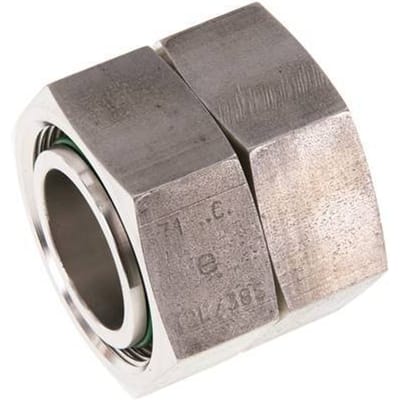 42L RVS Rechte met Draaidoorvoer 160bar FKM O-ring en Afdichtconus ISO 8434-1