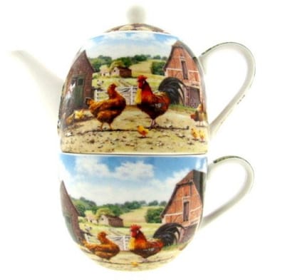 Lesser & Pavey tea for one set haan en hen 350 ml porselein