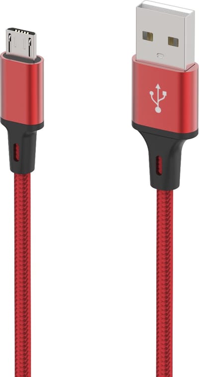 Micro USB Kabel 1M, Nylon Gevlochten Geschikt voor: Samsung Galaxy S6 edge S7 S5 J7 J6 J5 J3,PS4 Controller,Huawei,Kindle,Nokia,Sony,LG,Xiaomi - rood