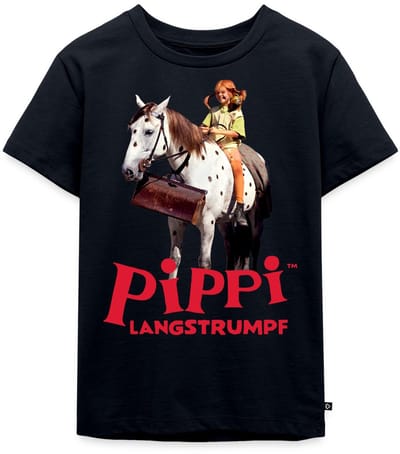 Pippi Langkous Pippi Rijdt Op Kleine Witte Premium T Shirt Kinderen