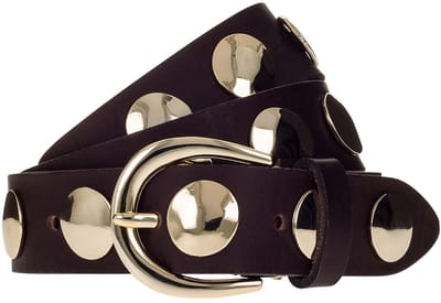 b.belt Leren riem Luna Gold Leather Belt W110 Dark Brown donkerbruin