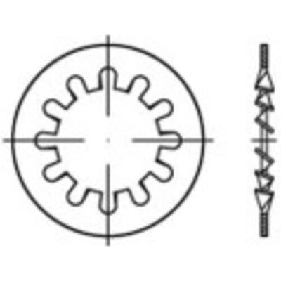 TOOLCRAFT 1067158 Tandveerring Binnendiameter: 3.2 mm DIN 6797 RVS 2000 stuk(s)