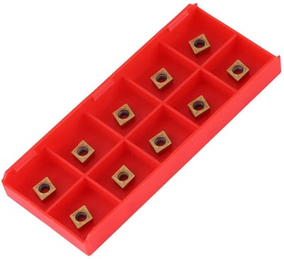 JHUBERS- Wisselplaten Set van 10 - CNC Hardmetalen Wisselplaten - CCMT060204-HM YBC251 - Zware Hardmetalen Platen - Precisie en Efficiëntie - Hoge Sterkte en Taaiheid - Snijplaten