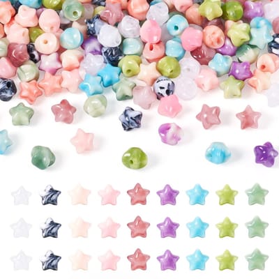 Dailygoods- Acryl Kralen 200 Stuks - Stervormig - 10,5 Mm - Imitatie Edelsteen - Losse Spacer Kralen - Voor Sieraden Maken