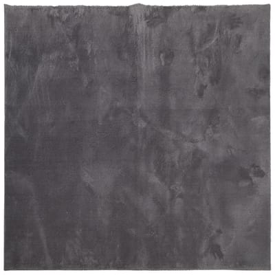 vidaXL - Vloerkleed - HUARTE - laagpolig - zacht - wasbaar - 120x120 - cm - antraciet