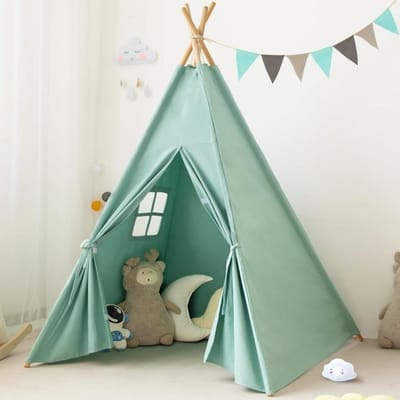 Groene Teepee Tent voor Kinderen Draagbare Speeltent Binnen Buiten met Duurzaam Stof Eenvoudige Opzet United States gray