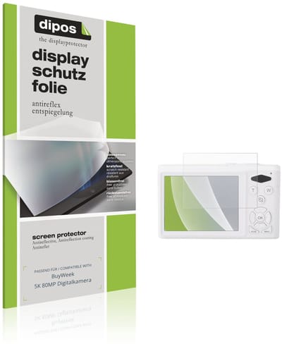 dipos – 4x Matte Beschermfolie geschikt voor BuyWeek 5K 80MP Digitalkamera | Krasbestendige & antireflecterende Screenprotector Ultra-Thin