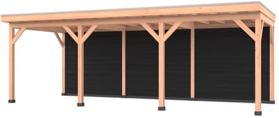 Douglas overkapping, 750 x 300, met zwarte achterwand, Westwood Comfort Plus