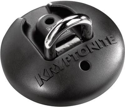 Kryptonite Stronghold Grond-/Wandanker – Permanent Vergrendelpunt – Muuranker Motor/Fiets ART-4 – Stalen Beugel – 16 mm – Zwart/zilver