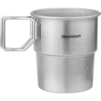 Titanium Camping Bekers Stapelbare Koffiemokken 300ml Opvouwbaar Handvat Outdoor Koffiemokken Herbruikbaar Ice flower Without cover