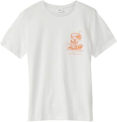 s.Oliver - Jongens t-shirt - Maat 134/140 - Jongens - wit - onbekend materiaal