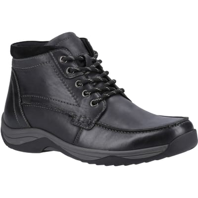 Hush Puppies Daryl Leren Zwarte Enkellaarzen Voor Heren