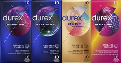 Durex - 40 Condooms - Orgasm Intense - Performa - Nude - Pleasure me - Voordeelverpakking