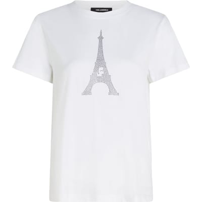 Karl Lagerfeld Rhnstn Paris T-shirt White Taglia: M | Maglie Sportivi Outlet | Donna | Bianco
