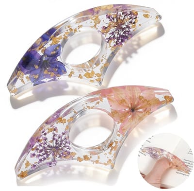 Dailygoods - 2 stuks boekzijhouders duimring zijhouder duim bladwijzer hars boekhouder bloemen handgemaakte bladwijzerhouder boekenopener boek lezen accessoires voor leraren boekenliefhebbers