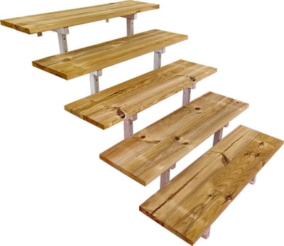 Buitentrap staal OSLO H88cm - 5 treden geïmpregneerd hout breedte 100cm
