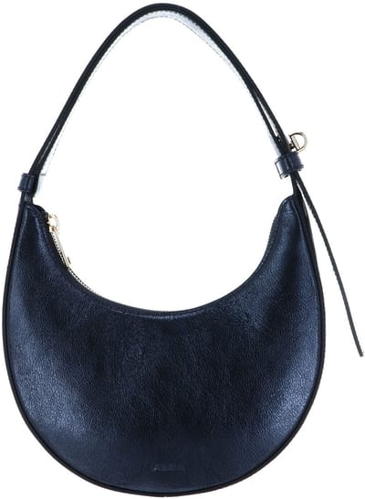 FURLA Leren schoudertas avondtas Delizia Mini Shoulder Bag Grigio Blu donkerblauw