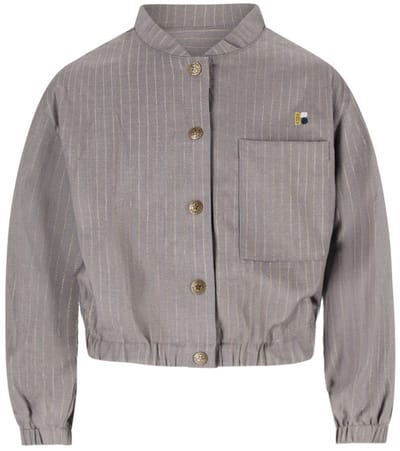 Like Flo winter blouse meisjes teens - grijs - Chilly - drukknoop - pinstripe