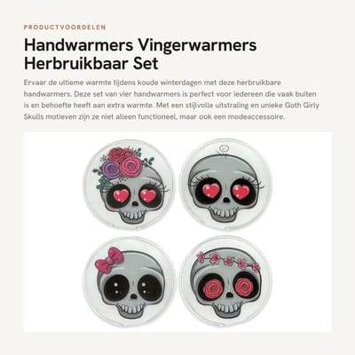Dailygoods- Handwarmers Oplaadbaar - Herbruikbare Handwarmers - Set van 4 - Huidvriendelijke Kunststof Hoes - Tot 55 °C Warmte - Stijlvolle Motieven - Zakwarmers