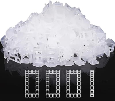 Tegelnivelleringssysteem Clips - Tegelafstandhouders Egalisatie - Vlakke Tegels Plaatsen - 1/16 Inch Voegbreedte - 1000 Stuks - Transparant