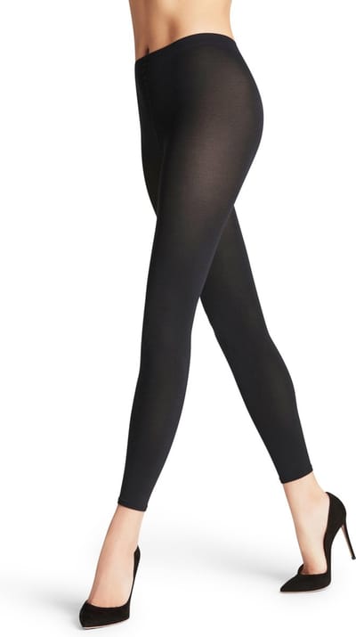 FALKE Cotton Touch eenkleurig katoen legging dames zwart - maat S