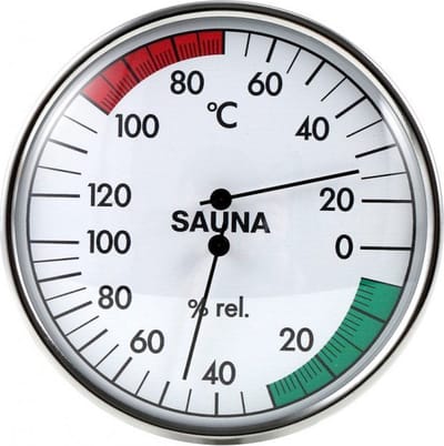 Sauna Thermometer en Hygrometer - Temperatuur en Vocht Meter - Sauna Accessoire - Hoge Hitte Bestendig - Vochtmeter