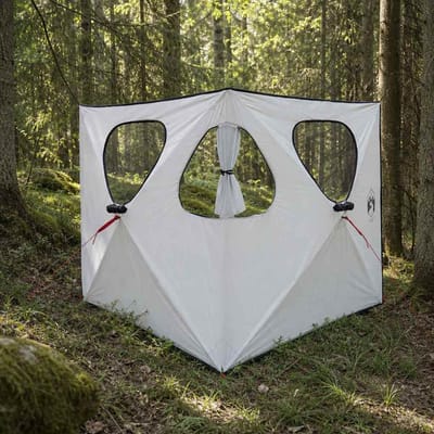 vidaXL - Jacht - Tent - 145 - x - 145 - x - 150 - cm - Wit - Blackout - Polyester - en - Staal