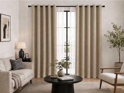 Everyday Elegance Royal – Luxe Gordijnen met ringen – 480 GSM 100% Verduisterend & Thermisch – Beige – 132x240 CM