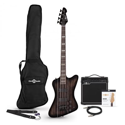 Harlem Z Basgitaar + 15 W Versterkerpakket, Trans Black