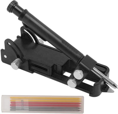 Multifunctioneel Tekengereedschap - Schrijfgereedschap Marker - Houtbewerking en Klussen - Verstelbaar Handvat - 16 x 6 x 4 cm - Zwart