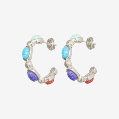 Essenza Mixed Colors Earrings Silver