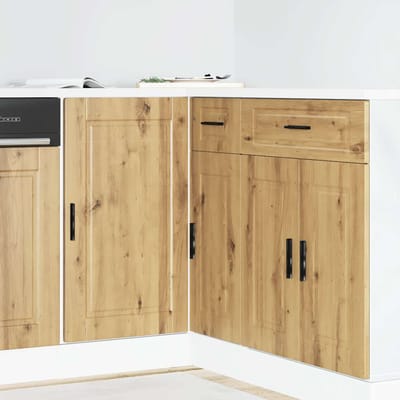 vidaXL - Onderkast - Porto - bewerkt - hout - artisanaal - eikenkleur