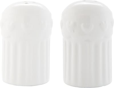 Peper en zout set 2 delig van wit keramiek, afmeting 5x7 cm