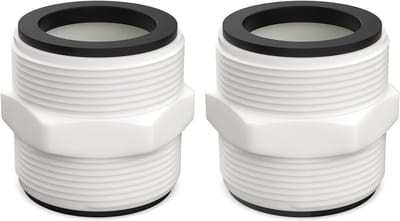 2 slangverlengstukken voor Geschikt voor Intex & Coleman opblaasbare zwembaden, connectorvervanger, geschikt voor filterpompen, met schroefslangverbinding, 1,5 tot 1,5 inch (ongeveer 3,8 tot 3,8 cm) afvoeraansluiting verlenger