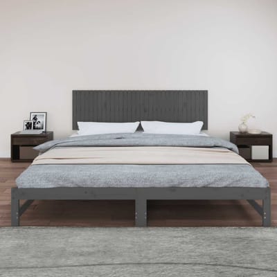 vidaXL - Wandhoofdbord - 204x3x60 - cm - massief - grenenhout - grijs